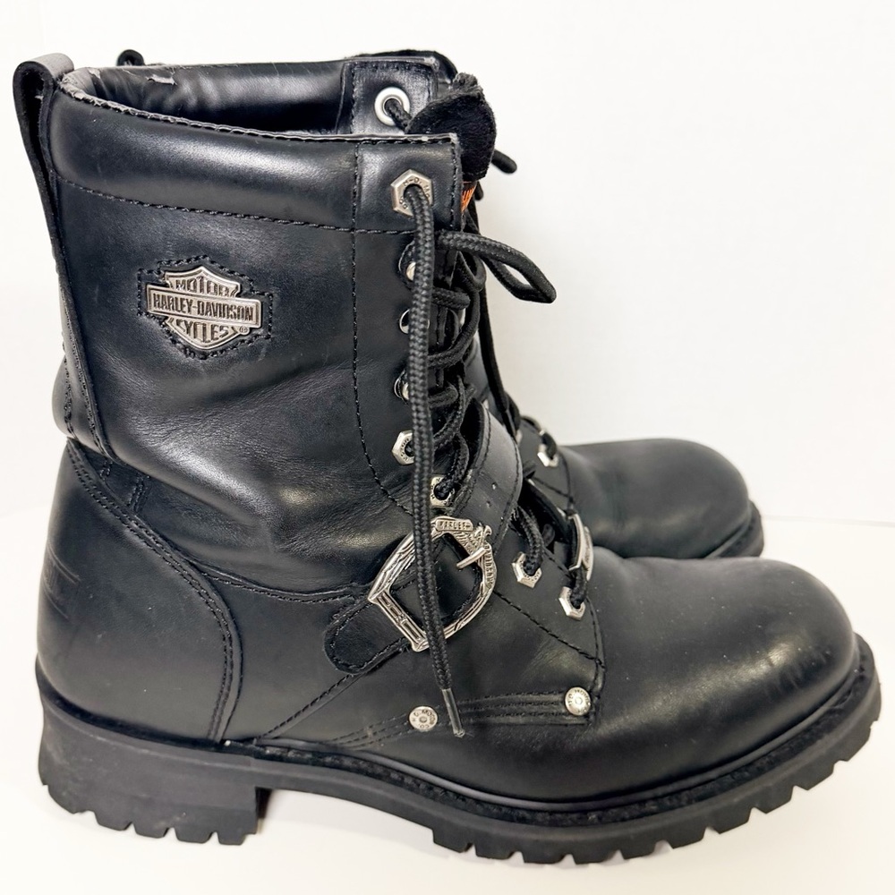 Harley-Davidson Men's Black Lace-Up Boots - Picture 4 of 12